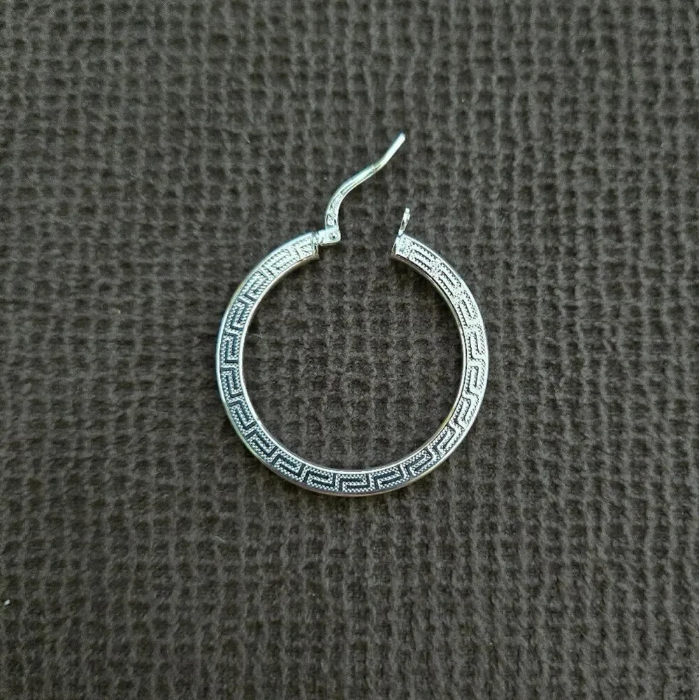 Mia Fiore Silver🤍 Greek🇬🇷 Key🔑 Hoop Earrings